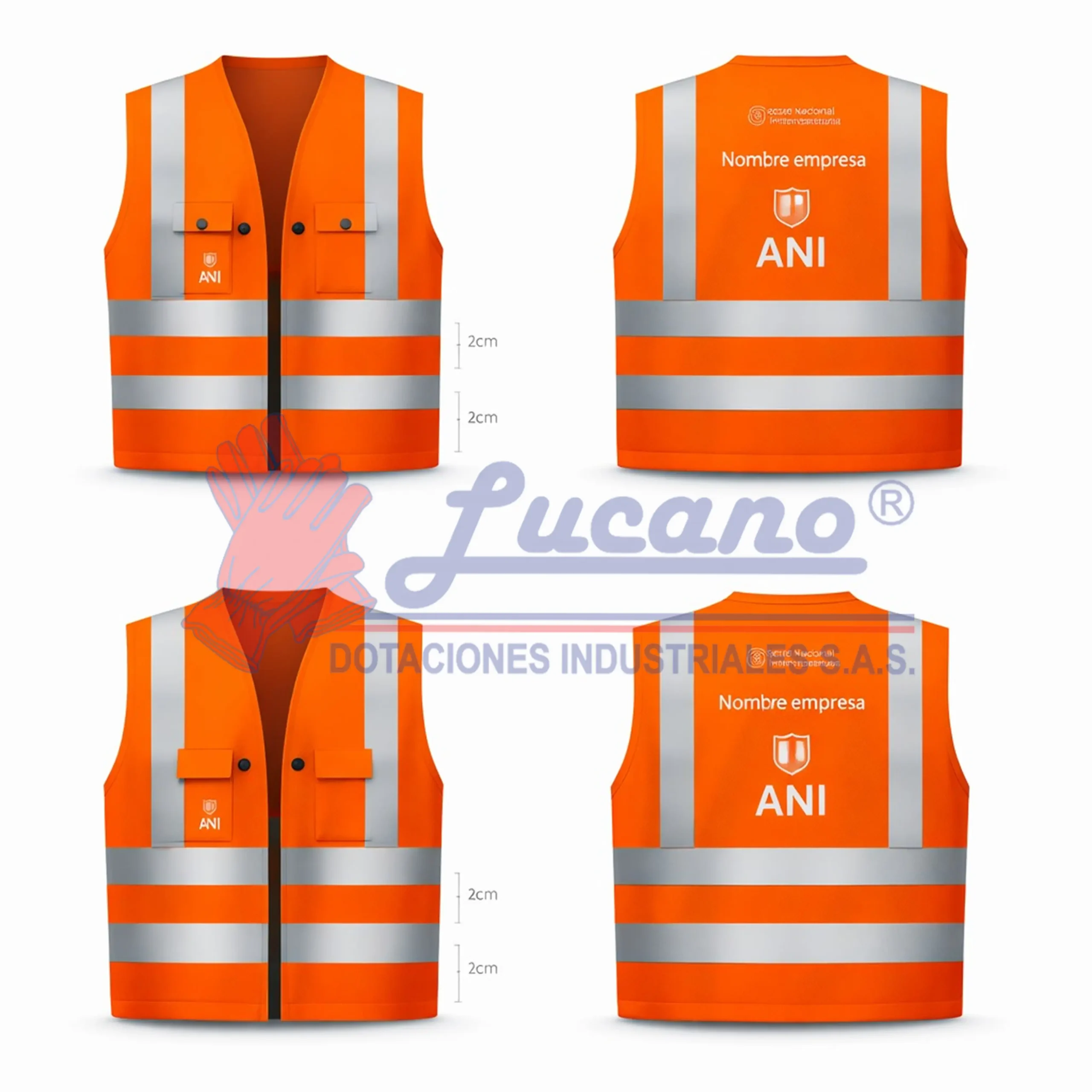 lucano chaleco dril ani con cintas