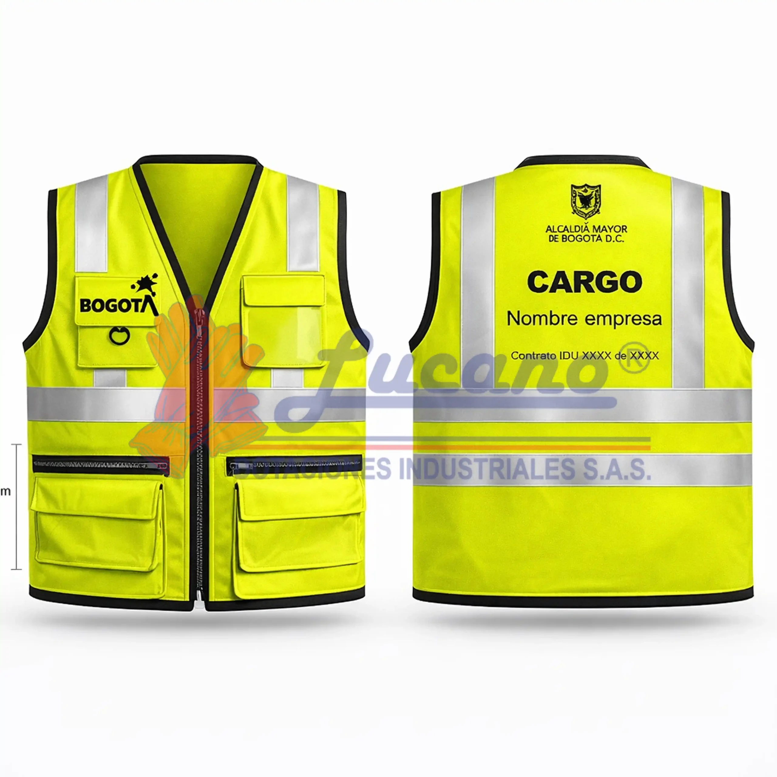 lucano chaleco dril idu con cintas