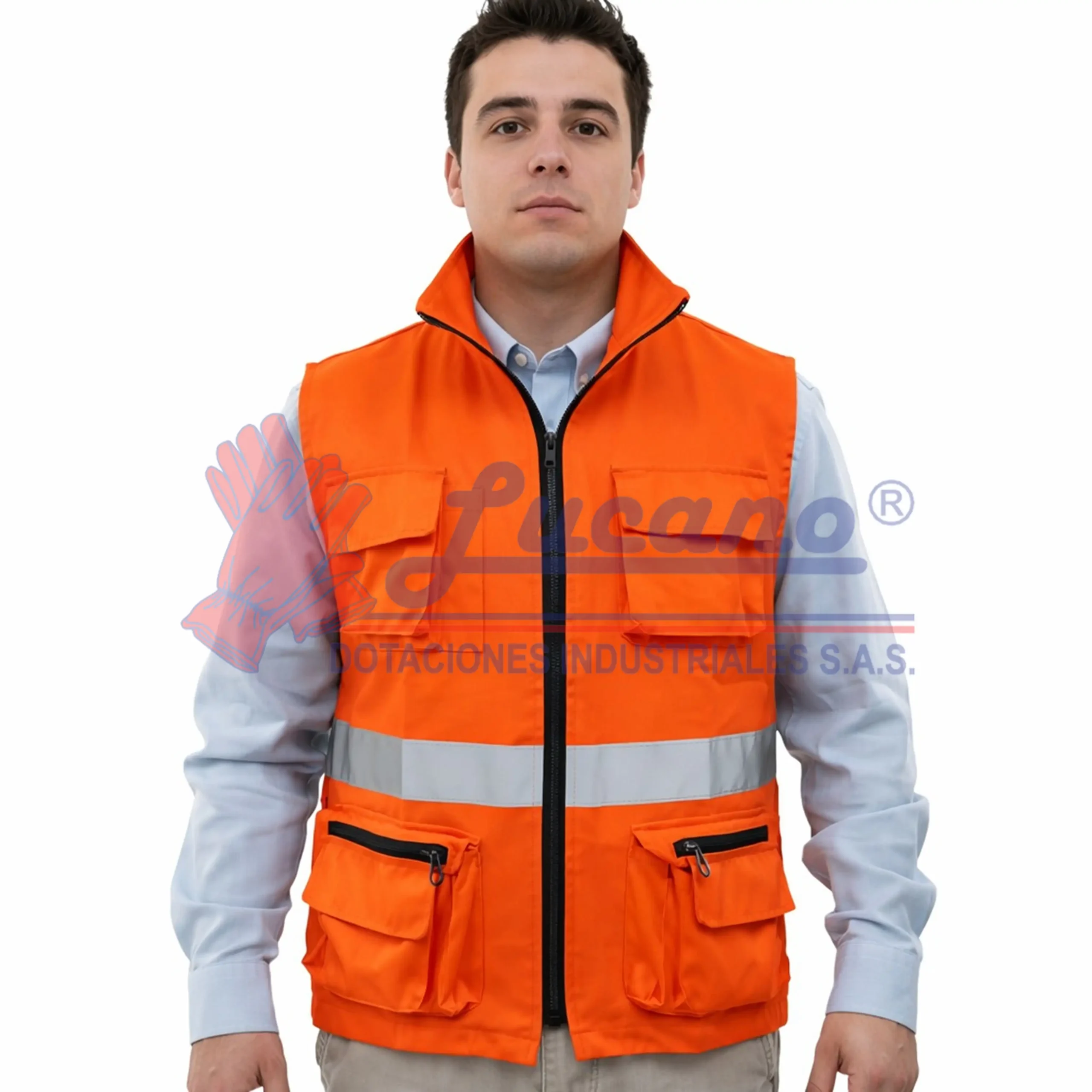 lucano chaleco dril cintas reflectivas
