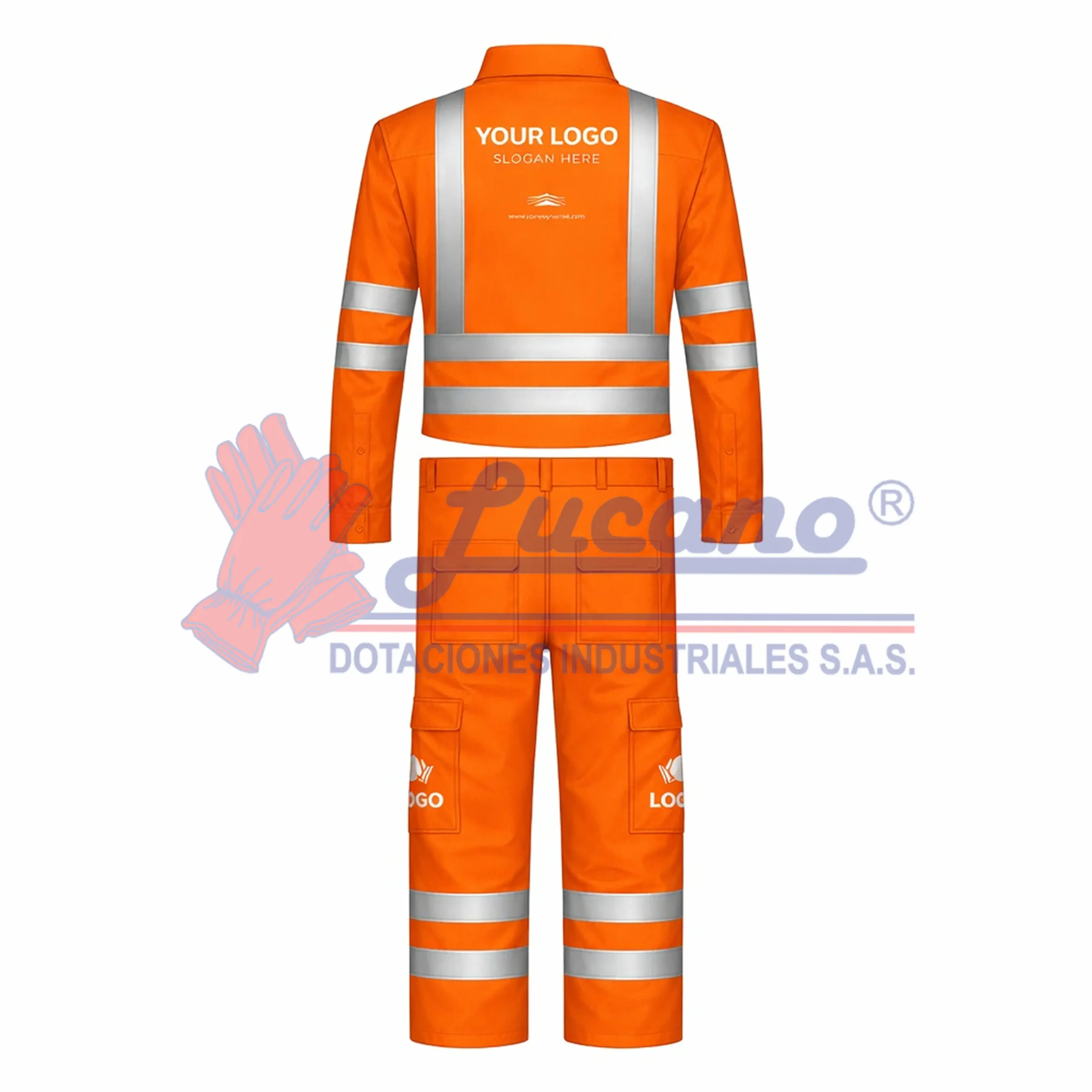 lucano overol drill 2 piezas ani cintas reflectivas